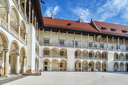 波兰克拉科夫Wawel 文艺复兴广场建筑学吸引力阳台抛光纪念碑画廊旅游庭院城市地标图片