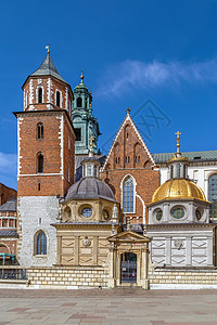 波兰克拉科夫瓦韦尔大教堂纪念碑抛光建筑学历史教会历史性阳光城堡旅行王朝图片
