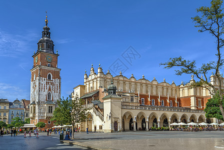 波兰克拉科夫和市政厅塔图片