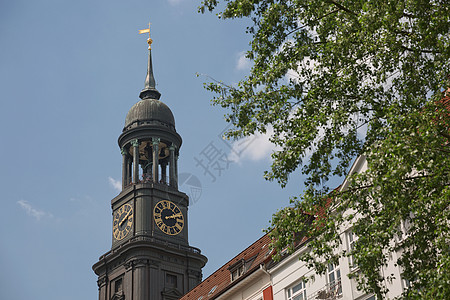 德国汉堡的圣迈克尔教堂 德语 俗称米歇尔 是汉堡的五座路德宗主教堂之一 也是该市最著名的教堂纪念碑文化遗产寺庙旅行天空地标同盟风图片