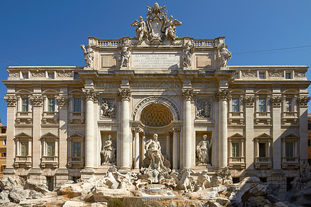 罗马意大利著名的特雷维不老泉广角视图图片