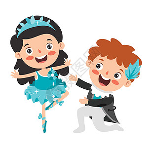 卡通人物表演古典芭蕾剧院工作室音乐戏剧孩子们戏服童话衣服裙子姿势图片