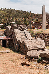 埃塞俄比亚阿克苏姆市著名的古老方尖碑历史性旅行地标艺术建筑学吸引力国家王国纪念碑旅游图片
