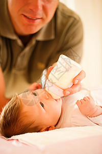瓦特菲特特尔特塞恩Vater f手指牛奶婴儿女孩父母援助福利瓶子生长食物图片