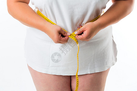女人用胶带测量腰部重量皮肤尺寸营养躯干损失女孩成人臀围女性图片
