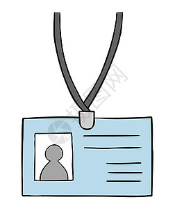 身份证的卡通矢量图推介会公司草图身份标签手绘徽章成员塑料涂鸦图片