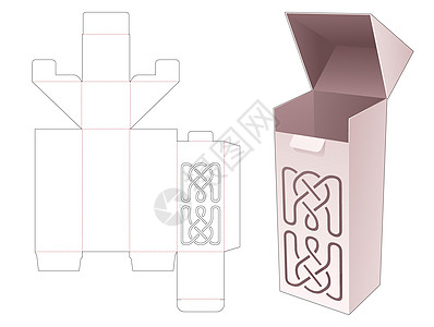 带线模板模切模板的锁定翻盖盒图片
