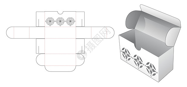 带有豪华模板模切模板的翻盖盒图片