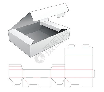 1 件翻盖包装盒模切模板图片