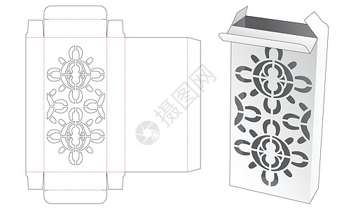 带曼陀罗模具模切模板的锡包装盒糖果插图食物零售木板模切贮存蓝图商业推介会图片