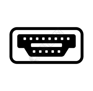 HDMI 电缆插头矢量图标它制作图案网络视频绳索外设连接器局域网适配器插图技术工具图片