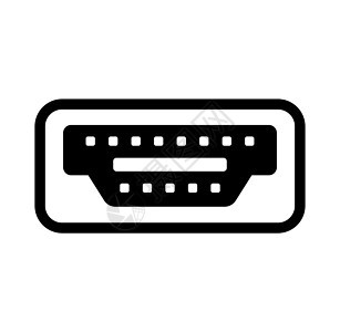 HDMI 电缆插头矢量图标它制作图案网络视频绳索外设连接器局域网适配器插图技术工具图片