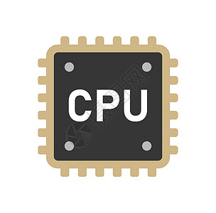 计算机 Cpu 矢量图标它制作图案工业电脑技术服务器硬件电子标识母板晶体管处理器图片
