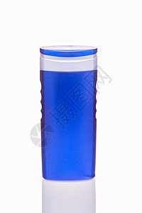 白色背景的蓝塑料瓶 设计空白 文本位置文字空洗涤剂塑料医疗饮料包装肥皂灰色卫生药品凝胶图片