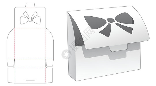 带有弓形窗口模切模板的翻盖盒图片