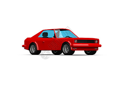 白色背景上的简单多边形红色运动比赛CUPe Car 图标燃料卡通片玩具运输生态长方体车辆竞赛信息跑车图片