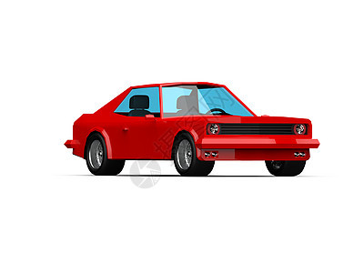 白色背景上的简单多边形红色运动比赛CUPe Car 图标竞赛车轮长方体电池电动车服务车站收费卡通片跑车图片