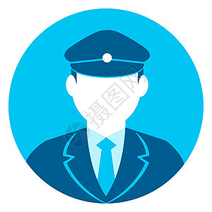 圆形工人头像图标说明上半身警察 manbus 驱动器司机生意人工作成人服务职业人士公车男性商业背景图片