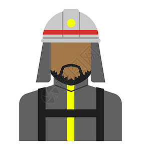 年轻男工头像平面插画上半身消防员firema消防队员头盔商务工人化身灭火器生意人插图商业人士图片