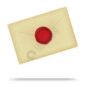 字母和密封蜡矢量插图设计空间在 wa 的中心邮件保险秘密海豹证书徽章邮票古董文档邮政图片