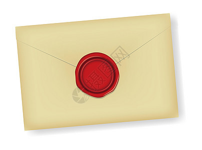 字母和密封蜡矢量插图设计空间在 wa 的中心秘密圆圈证书海豹邮政邮件保险古董信封文档图片