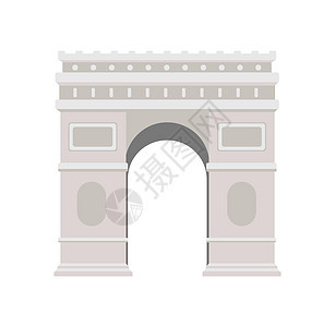 凯旋门法国巴黎世界著名建筑矢量图传统旅行假期地标城市建筑学圆弧艺术首都纪念碑背景图片