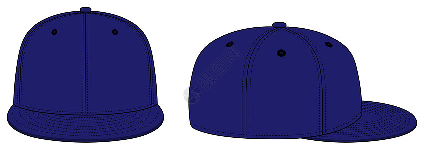 它制作图案棒球帽模板矢量头饰小样帽子空白运动司机玩家边缘棒球插图图片