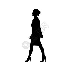 行走的女性商务人士 sihouette 插图侧 vie运动商业人群男性女孩女士员工身体男人成人图片