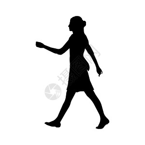 行走的女性商务人士 sihouette 插图侧 vie套装商业收藏男人员工成人身体冒充家庭女士图片