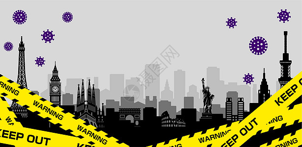 城市封锁横幅插图1风险安全冒险注意力丝带栅栏警告路障禁令警察图片