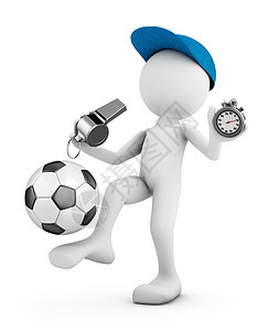 有足球球的男人竞赛跑表裁判时间庄家手表计时器体育场插图游戏背景图片
