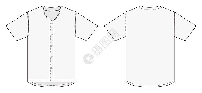 球衣短袖衬衫棒球制服衬衫模板矢量它制作图案嘲笑服饰插图棒球衫空白身体棉布衣服小样球座图片