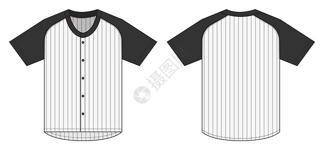球衣短袖衬衫棒球制服衬衫模板矢量它制作图案球座团队嘲笑服饰袖子空白小样棉布衣服运动装图片