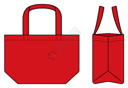 小手提袋 ecobag 购物袋模板矢量图和侧面 vie织物生态手提袋棉布顾客插图材料市场商业小样图片