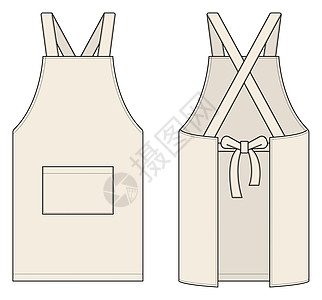 围裙矢量模板插图餐厅小样厨师工人商业织物空白棉布服装女性图片