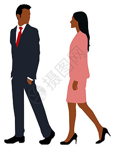 黑人日常共同生活剪影矢量插画商务人物男性女性插图社区数字人群身体卡通片家庭姿势图片