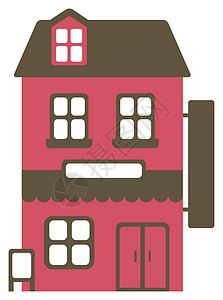 卡通小商店公寓设计插图前视图住房国家财产阳台小屋商业别墅平面房子卡通片图片
