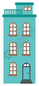 漫画建筑房屋公寓设计插图前视家庭别墅建筑学商业财产大厦村庄住宅城市窗户图片