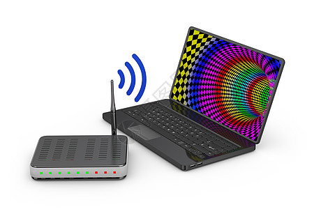 路由器和膝上型信号互联网技术数据网络团体笔记本电脑上网屏幕图片