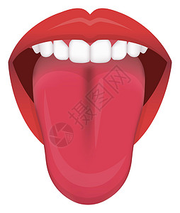 舌头健康标志矢量图草莓舌头图片