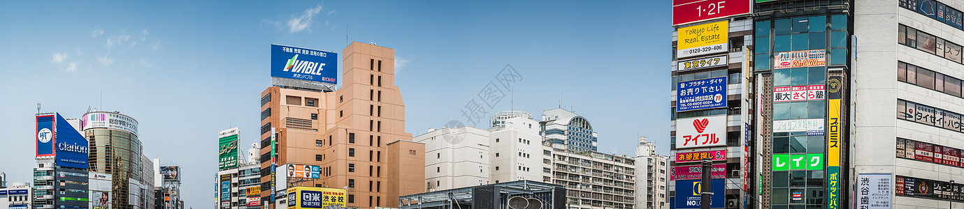 东京涉谷区摩天大楼和商业建筑全景区首都全景公共汽车市民传统城市旅游中心窗户案件图片