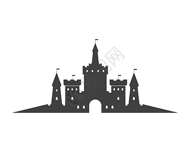 城堡标志图标矢量插图设计盔甲防御历史建筑学据点国王标识王国骑士盾牌图片
