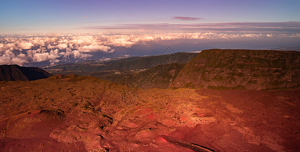 法国留尼汪岛 佛罗奈斯火山炉顶火山口火山沙漠高清图片