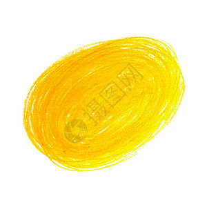 手绘抽象彩色铅笔孤立涂鸦收藏圆圈插图草图黄色背景图片