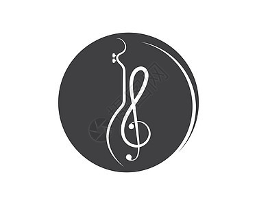 注意吉他图标标志矢量插图设计流行音乐细绳低音中提琴横幅店铺笔记艺术小提琴乐队图片