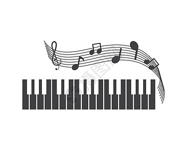 钢琴图标矢量插图设计音乐家音乐会黑色节日乐器展示广告牌娱乐横幅声学图片