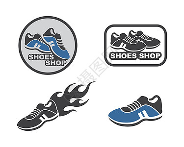 鞋子图标标志矢量图设计横幅衣服运动装健身房平面店铺鞋带运动员速度设计师图片