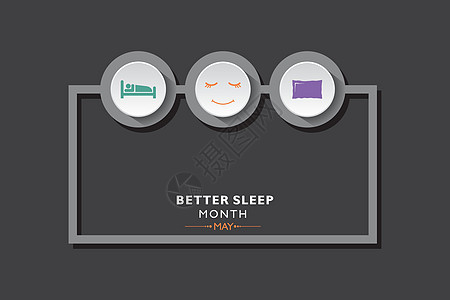 每年 5 月举办的更好睡眠月插图国际医疗帮助世界全球海报横幅国家活动图片