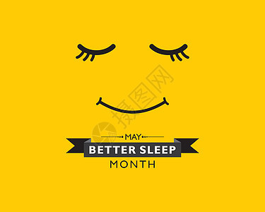 每年 5 月举办的更好睡眠月帮助国际全球横幅海报插图国家药品卡片世界图片