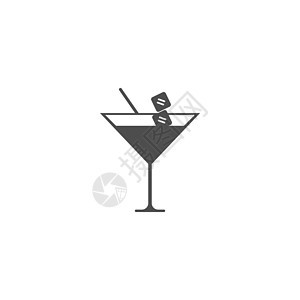 鸡尾酒饮料图标标志设计矢量模板杯子酒吧液体稻草派对柠檬橙子水果标识食物图片